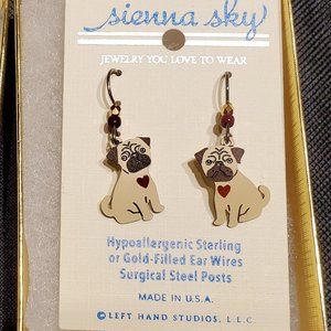 NWT " Pug Earrings"